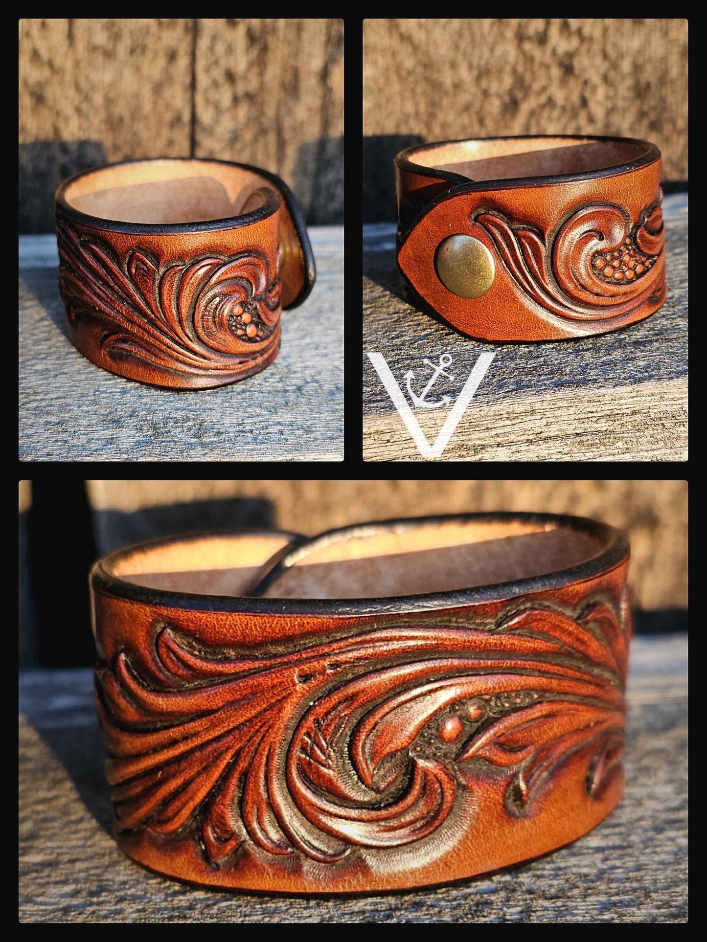 Leather Cuff - Soft Scroll