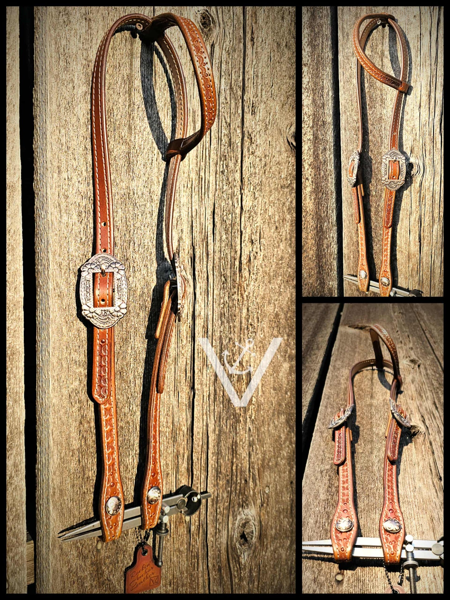 Single Sliding Ear Headstall - Classic in Copper