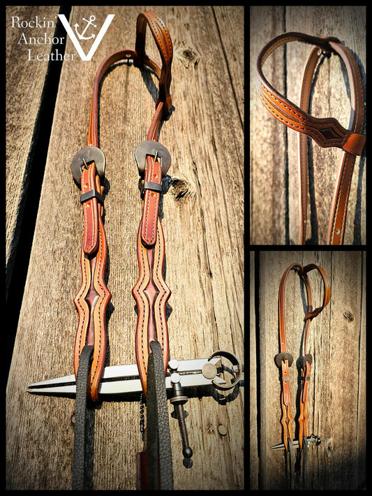 Single Sliding Ear Headstall - Double Diamond